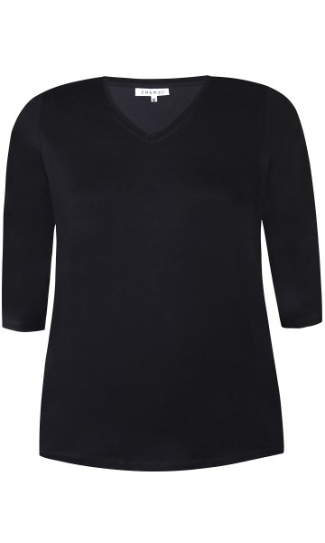 T-Shirt Alberta V-Ausschnitt schwarz