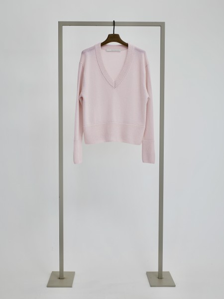 Pullover V-Ausschnitt rosa