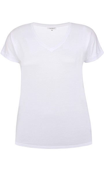T-Shirt Alberta V - Ausschnitt weiß