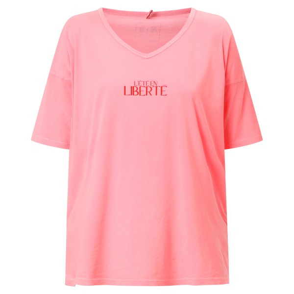 T-Shirt pink mit V-Neck 