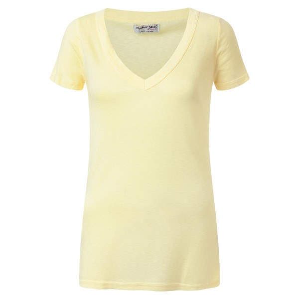 Basicshirt - V-Ausschnitt - gelb - slim