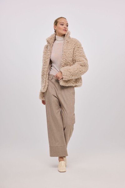 Hose 191 beige Fischgrätmuster